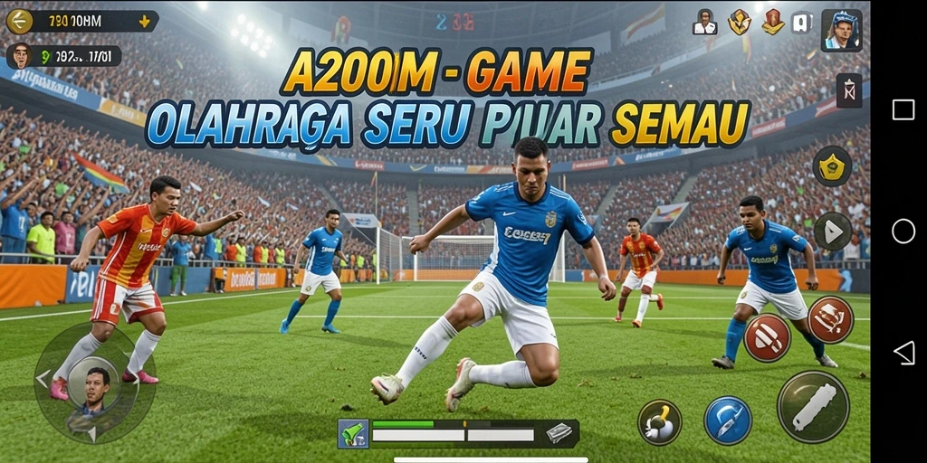 Tangkapan layar A200M menampilkan serunya gameplay olahraga.