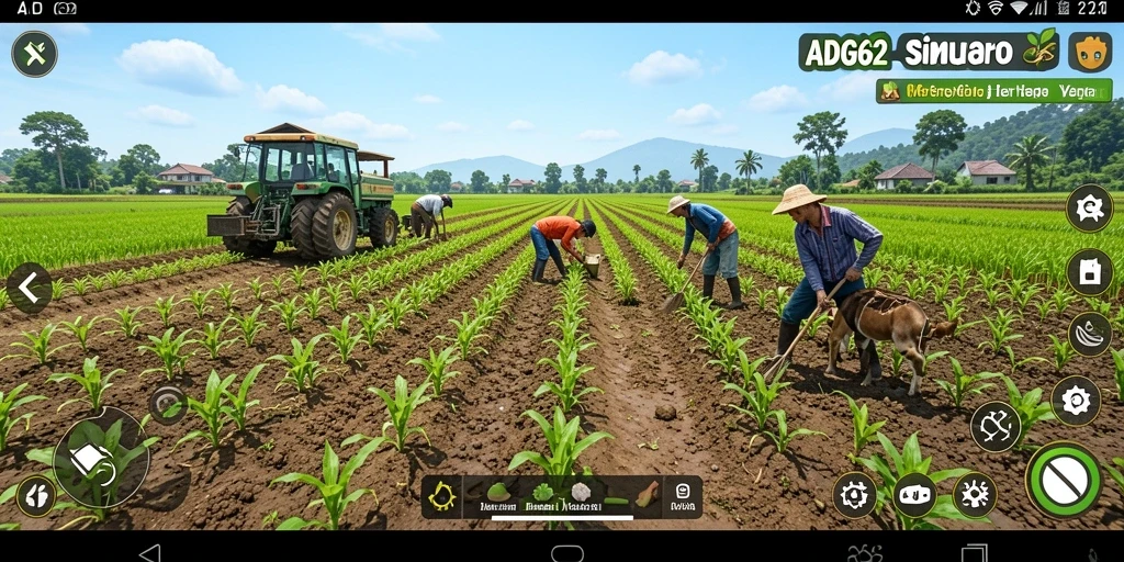 Tampilan menarik dari gameplay pertanian di ADG62.