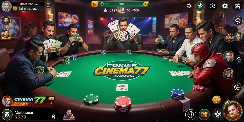 Tampilan gameplay poker yang menggugah dan menarik.
