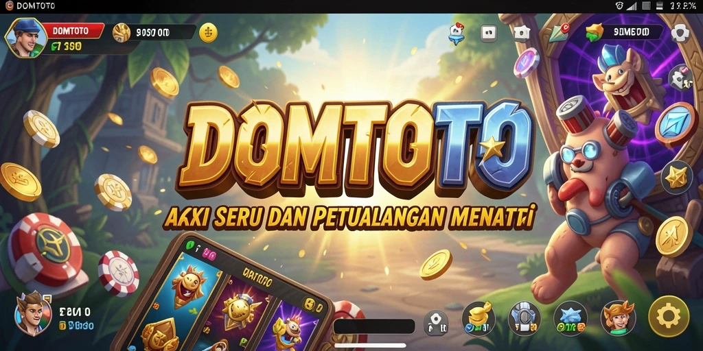Tampilan gameplay menegangkan dalam DOMTOTO dengan aksi tak terduga.