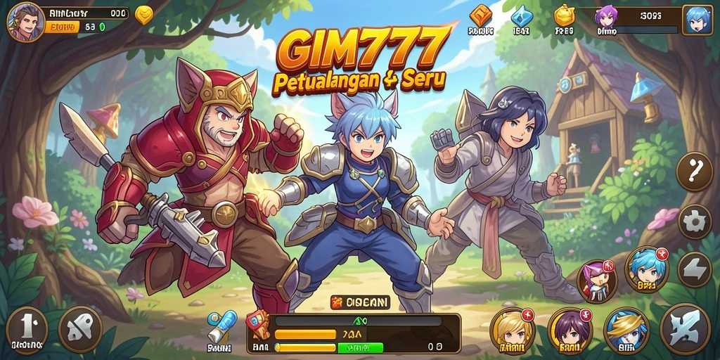 Screenshot gameplay GIM777 menampilkan karakter Anime yang beraksi.