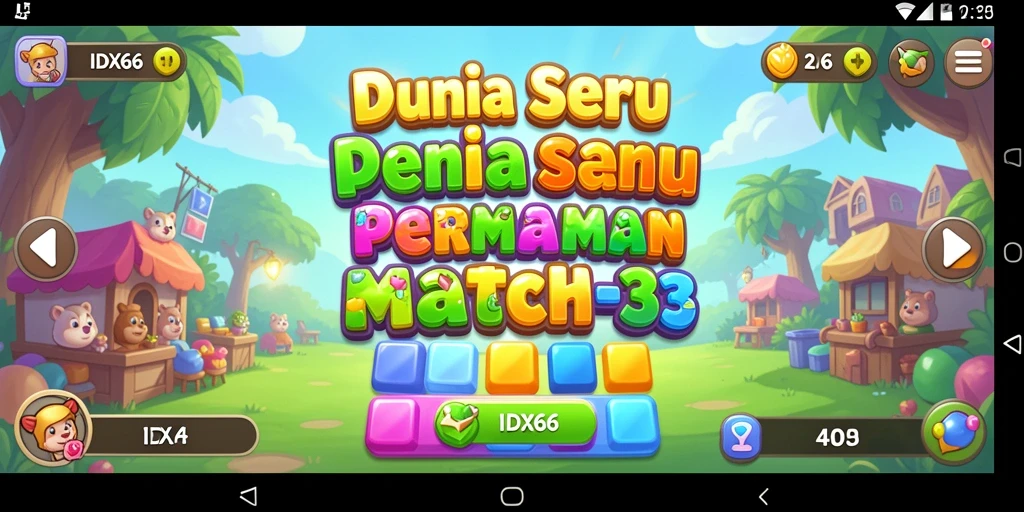 Tampilan gameplay seru dari IDX66 dengan kombinasi warna-warni.
