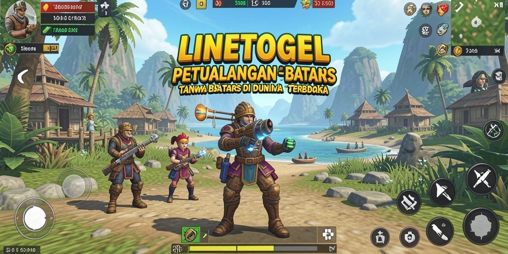 Screenshot gameplay LINETOGEL yang menampilkan eksplorasi dunia luas.