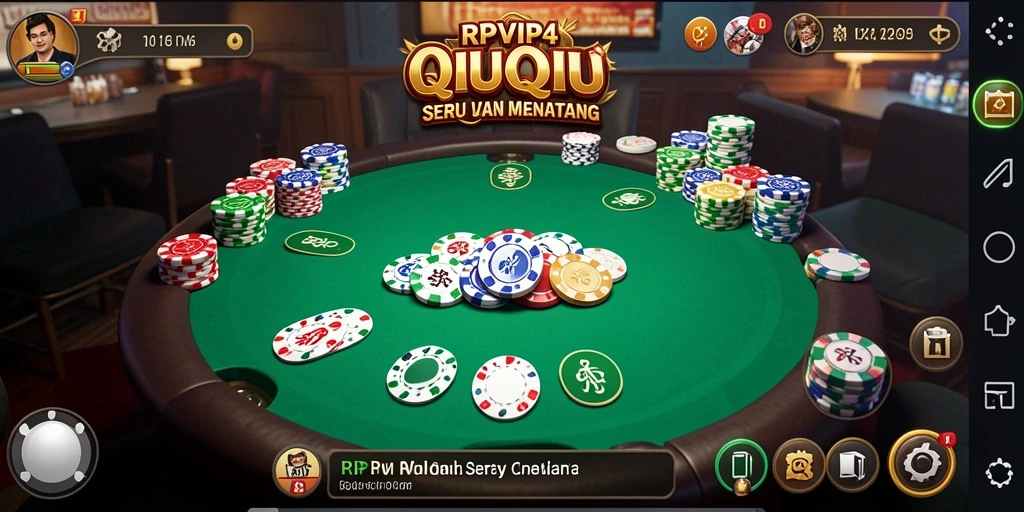 Screenshot utama RPVIP4 menampilkan aksi seru permainan QiuQiu.