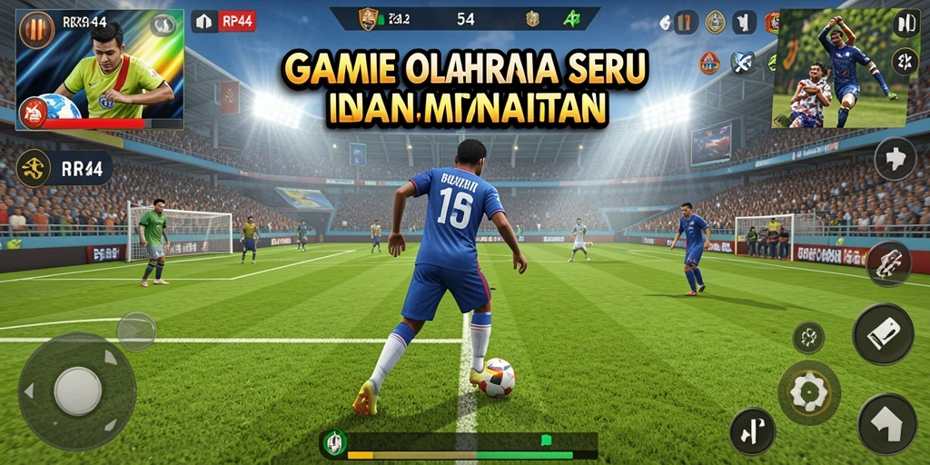Tampilan gameplay seru dan kompetitif dalam game olahraga.
