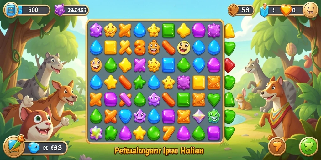 Tangkapan layar gameplay S13 yang menarik dengan elemen Match-3.