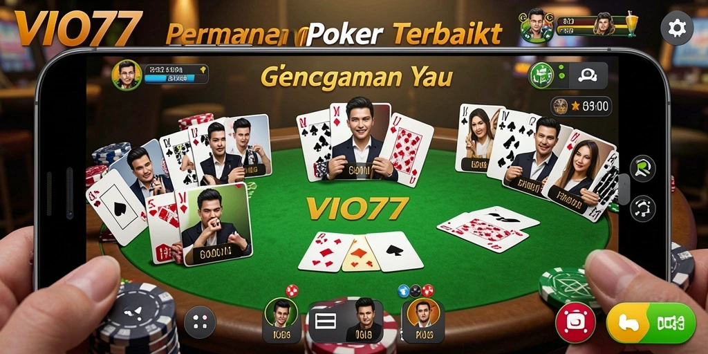 Tampilan gameplay poker yang menarik dan interaktif di VIO77.