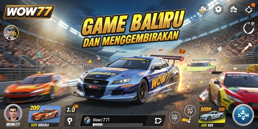 Tampilan menarik dari gameplay balapan WOW77 yang seru.